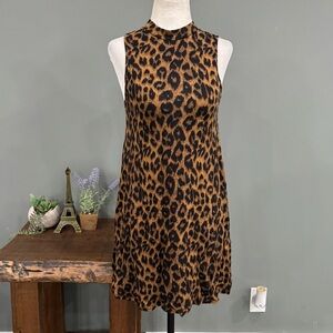 Topshop Sleeveless Cheetah Print Dress